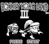 Donkey Kong Land III title screen for GameBoy